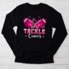 Tackle Football Pink Ribbon Breast Cancer Awareness Kids Longsleeve Tee