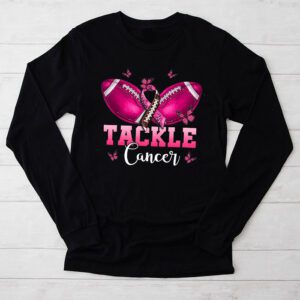 Tackle Football Pink Ribbon Breast Cancer Shirt Ideas Longsleeve Tee