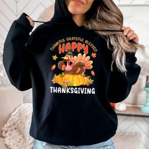 Thankful Grateful Blessed Thanksgiving Turkey Women Girls Hoodie 1 2