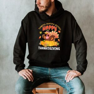 Thankful Grateful Blessed Thanksgiving Turkey Women Girls Hoodie 2 2