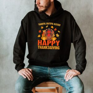 Thankful Grateful Blessed Thanksgiving Turkey Women Girls Hoodie 2 3