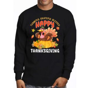 Thankful Grateful Blessed Thanksgiving Turkey Women Girls Longsleeve Tee 3 2