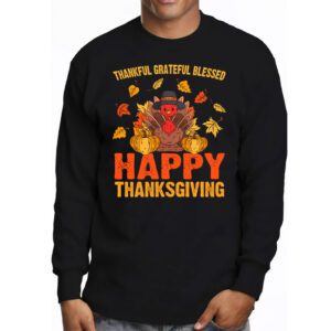 Thankful Grateful Blessed Thanksgiving Turkey Women Girls Longsleeve Tee 3 3