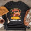 Thankful Grateful Blessed Thanksgiving Turkey Women Girls Longsleeve Tee