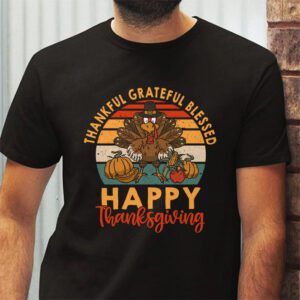 Thankful Grateful Blessed Thanksgiving Turkey Women Girls T Shirt 2 1