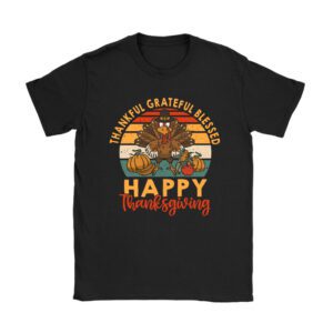 Thanksgiving Shirts For Family Thankful Grateful Blessed Turkey T-Shirt