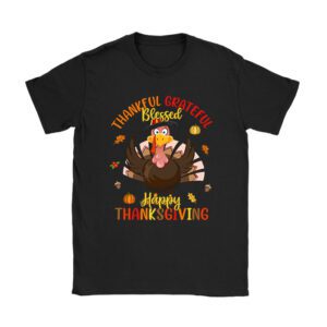 Thanksgiving Shirts For Family Thankful Grateful Blessed Turkey T-Shirt