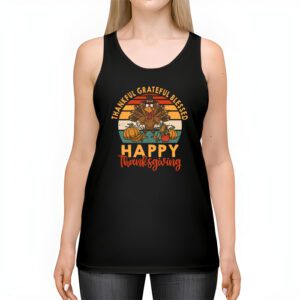 Thankful Grateful Blessed Thanksgiving Turkey Women Girls Tank Top 2 1