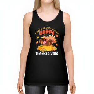 Thankful Grateful Blessed Thanksgiving Turkey Women Girls Tank Top 2 2