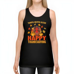 Thankful Grateful Blessed Thanksgiving Turkey Women Girls Tank Top 2 3