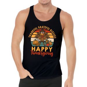 Thankful Grateful Blessed Thanksgiving Turkey Women Girls Tank Top 3 1