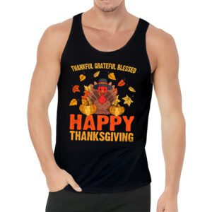 Thankful Grateful Blessed Thanksgiving Turkey Women Girls Tank Top 3 3