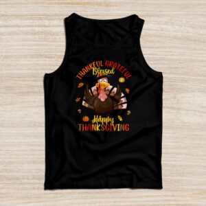 Thanksgiving Shirts For Family Thankful Grateful Blessed Turkey Tank Top