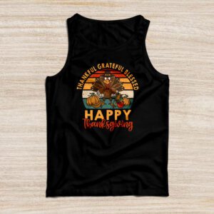 Thankful Grateful Blessed Thanksgiving Turkey Women Girls Tank Top