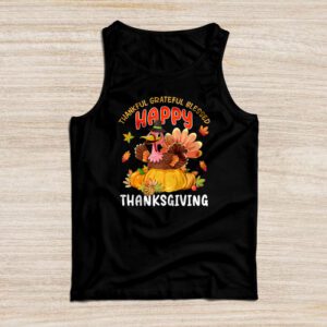 Thanksgiving Shirts For Family Thankful Grateful Blessed Turkey Tank Top