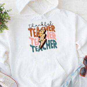 Thankful Teacher Retro Groovy Thanksgiving Fall Women Men Hoodie 1