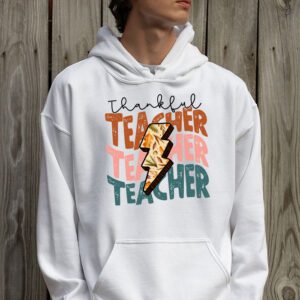 Thankful Teacher Retro Groovy Thanksgiving Fall Women Men Hoodie 2