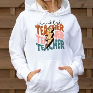 Thankful Teacher Retro Groovy Thanksgiving Fall Women Men Hoodie 3