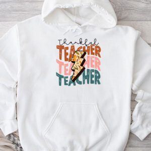 Thankful Teacher Retro Groovy Thanksgiving Fall Women Men Hoodie