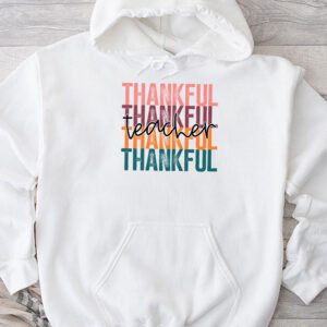 Thankful Teacher Retro Groovy Thanksgiving Fall Women Men Hoodie