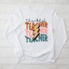 Thankful Teacher Retro Groovy Thanksgiving Fall Women Men Longsleeve Tee