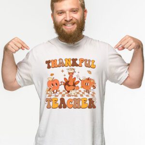 Thankful Teacher Retro Groovy Thanksgiving Fall Women Men T Shirt 2 1