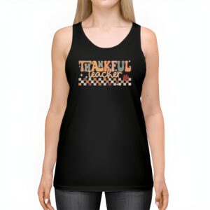 Thankful Teacher Retro Groovy Thanksgiving Fall Women Men Tank Top 2 3