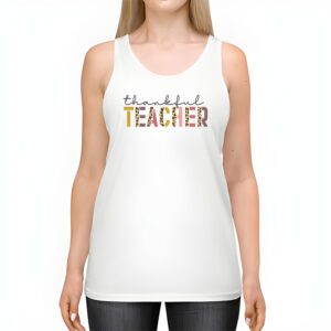 Thankful Teacher Retro Groovy Thanksgiving Fall Women Men Tank Top 2 5