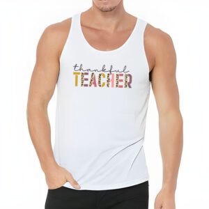 Thankful Teacher Retro Groovy Thanksgiving Fall Women Men Tank Top 3 5