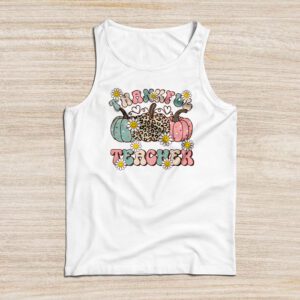 Thankful Teacher Retro Groovy Thanksgiving Fall Women Men Tank Top