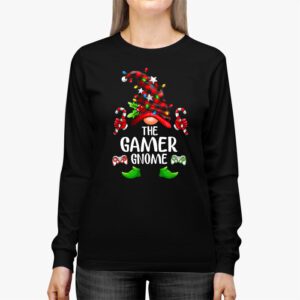 The Gamer Gnome Buffalo Plaid Matching Family Christmas Pajama Longsleeve Tee 2 3