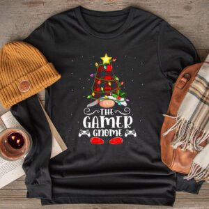 The Gamer Gnome Buffalo Plaid Matching Family Christmas Pajama Longsleeve Tee