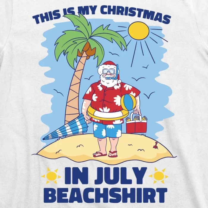 This Is My Christmas In July Beachshirt Santa T Shirt 3