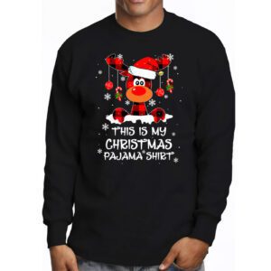 This Is My Christmas Pajama Shirt Funny Christmas Reindeer Longsleeve Tee 3