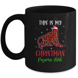 This Is My Christmas Pajama Shirt Monkey Red Plaid Mug