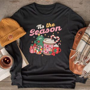 Tis The Season Christmas Coffee Lover Santa Claus Xmas Gifts Longsleeve Tee