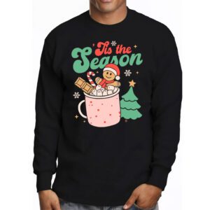 Tis The Season Christmas Hot Cocoa Gingerbread Cookie Pajama Longsleeve Tee 3 5