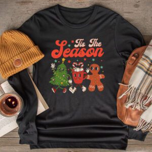 Tis The Season Christmas Hot Cocoa Gingerbread Cookie Pajama Longsleeve Tee