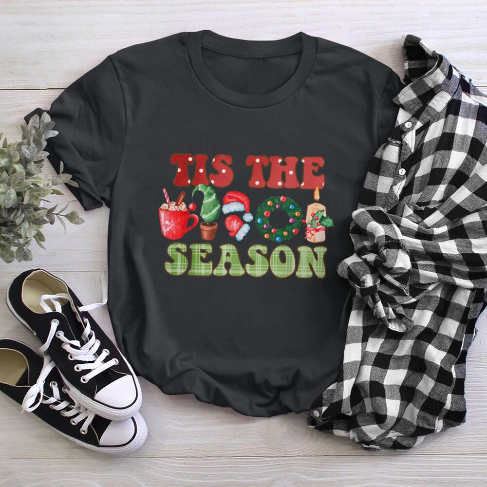 Tis The Season Christmas Tree And Hot Cocoa Merry Christmas T-shirt Black