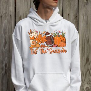 Tis The Season Pumpkin Leaf Latte Fall Thanksgiving Football Hoodie 2 4