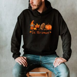 Tis The Season Pumpkin Leaf Latte Fall Thanksgiving Football Hoodie 2 5