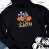 Tis The Season Pumpkin Leaf Latte Fall Thanksgiving Football Hoodie