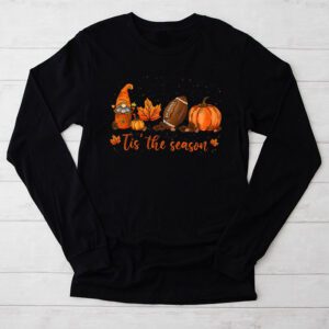 Tis The Season Pumpkin Leaf Latte Fall Thanksgiving Football Longsleeve Tee 2 13
