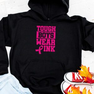 Tough Boys Wear Pink Cool Pink Breast Cancer Awareness Kids Hoodie