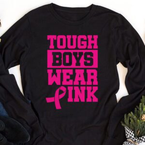 Tough Boys Wear Pink Cool Pink Breast Cancer Awareness Kids Longsleeve Tee 1 8