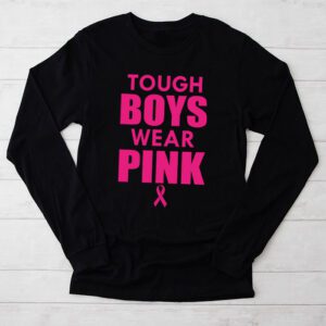 Tough Boys Wear Pink Cool Pink Breast Cancer Awareness Kids Longsleeve Tee 2 5