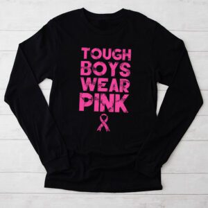 Tough Boys Wear Pink Cool Pink Breast Cancer Awareness Kids Longsleeve Tee 2 7