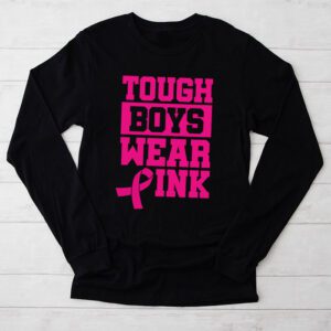 Tough Boys Wear Pink Cool Pink Breast Cancer Awareness Kids Longsleeve Tee 2 8
