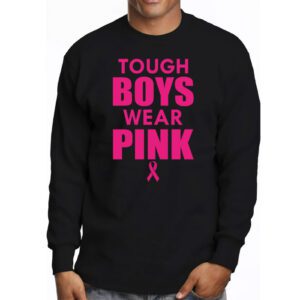 Tough Boys Wear Pink Cool Pink Breast Cancer Awareness Kids Longsleeve Tee 3 5