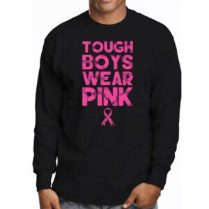 Tough Boys Wear Pink Cool Pink Breast Cancer Awareness Kids Longsleeve Tee 3 7